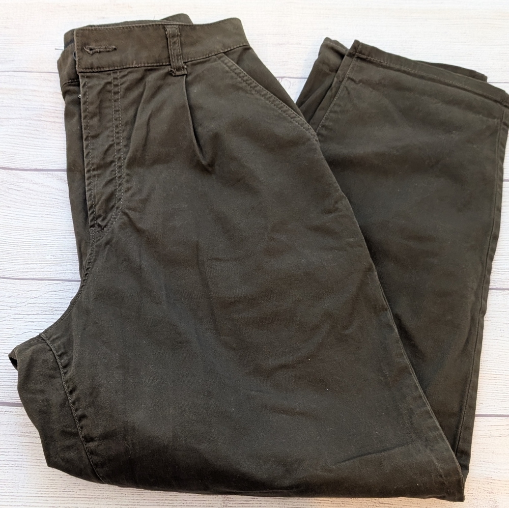 Express Women's brown tapered ankle super high rise pants. Size 4.